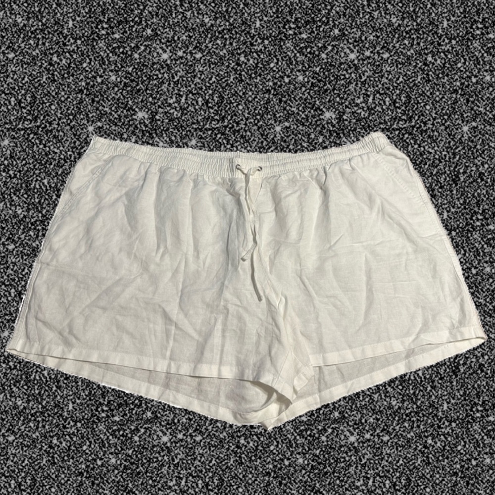 Drawstring Linen Blend Shorts 5x NWOT